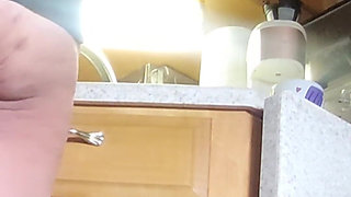 Cleaning the kitchen