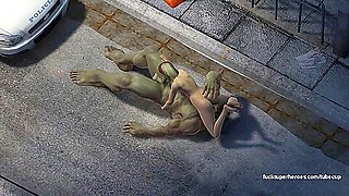 Huge Hulk Fucks A Naked Doll On The Street