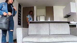 BIG TITS LATINA broke her own promise on my couch