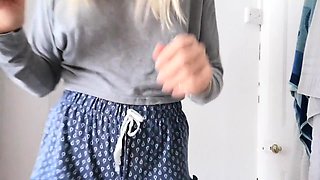 Super Hot Blonde Rides Her Dildo In Cute Shorts
