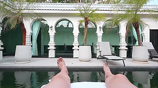 Young beauty shares intense hotel manager passion