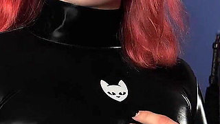 Tight Spandex. Wet Fingers. Porcelain Victoria Cums as Slave Mila Worships Her Leotard-covered Ass