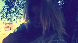 Orgasm of blonde Teen with big boobs