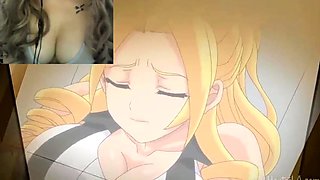 Hentai redhead gives blowjob and having sex