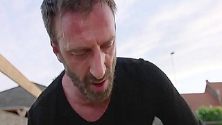 Nerdy Blonde Teen 18+ Enjoys A Deep Anal Fucking In The Outdoors