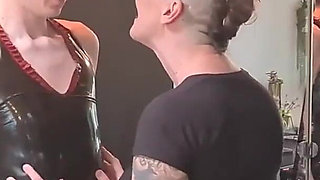 Fucked When Caught Wearing Girlfriends Latex Dress