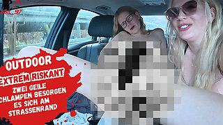 2 Horny Car Sluts Get It! Car Sex Extreme!