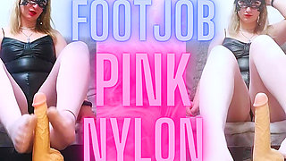 (113) Pink Nylon Footjob