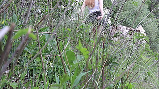 My First Public Undressing and Pussy Masturbation. Erotic Nature Walk by the Lake