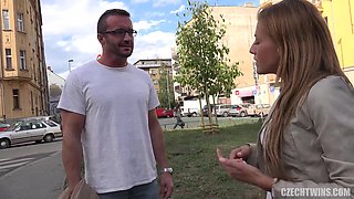 Czech Twins Explore Outdoor Passion in Petite Hardcore Casting