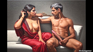 Indian super hot stepmom with big tits teaching her son how to fuck a wet pussy and satisfy it