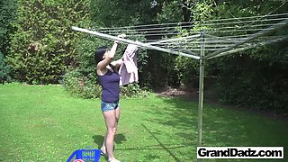 Never Fucked an Old Man Outdoors Before! at GrandDadz