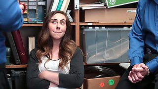 Office hottie Lexi gives Wrex a sloppy BJ before the threesome in lingerie