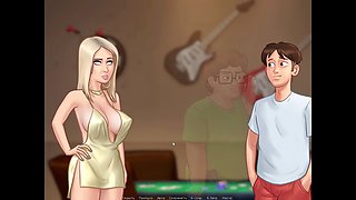 Cartoon threesome, classmate, in russian