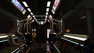 Nexus 3 Hot futa fucks hard busty sexy blonde in basement