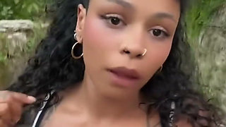 Young Slut Latina Flashing Tits Outside