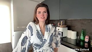Yooya7 POV: Busty Step Mom Seduces Step Son in Kitchen with Huge Natural Tits & Cock Handjob