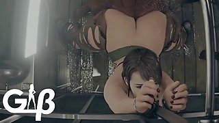 Metal Gear Quiet fucked by a BBC in the shower