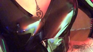 Latex bitch plays bdsm games in euro porn movie