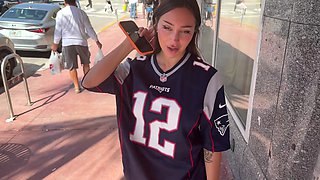 Bombshell Fan Lives Out Her Dream of a Patriots Player's Member