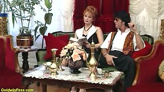 Busty Redhead MILF with Hairy Bush Gets Facial Fuck