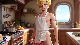 Nico Robin Gets Creampied by Sanji on the Sunny's Kitchen