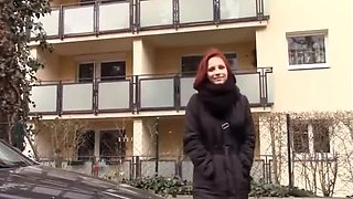 Street Quickie: Redhead Teen Pick Up & Blowjob Cum in Mouth