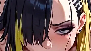 Anime Ai a Goth Girl Gives Her Boyfriend a Blowjob