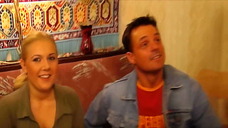 Blonde Babe Fingers Wet Pussy and Teases Guys