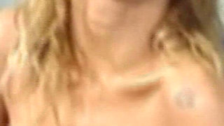 Amateur German Blondie Playing with Her Toy on Casting