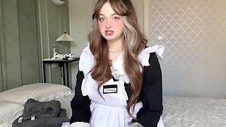 Brunette Teen Maid Gets Caught on Camera