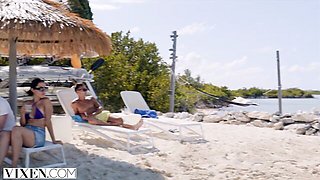 Doggy clip with inviting Alberto Blanco and Allie Nicole from Vixen