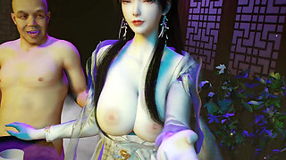 3D Huge Boobs Stripper Teasing the Big Cock to Fuck Her Wet Pussy