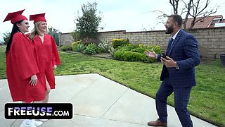Stepdaddy Will Pounds Obedient Stepdaughters Jill & Imani Hard - Rough Sex, Blowjob, POV