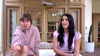 Masturbating amateur teen fucks both holes