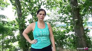 German BBW MILF with Big Ass Fucked Hard in Street Casting - Montse Swinger