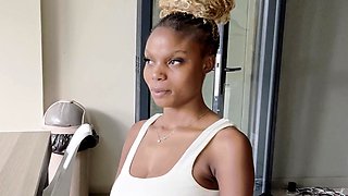 BIG NATURAL TITS Black Teen PUSSY RAILED