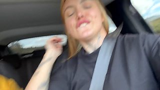 Brazilian Hentai Girlfriend Deepthroats Guilherme Ortiz in Car Swallowing Cum