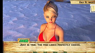 Island game, 3d girl and boy, stepdaughter 3d