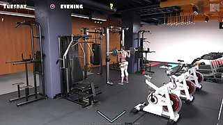 Friend Stepmom Teaching Me Streching Workout in Gym