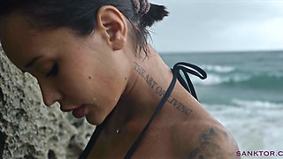 Sanktor - Skinny Tattooed Teen Masturbates on the Beach