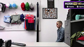 Busty teenager shoplifter gives her sexy cop a deep oral