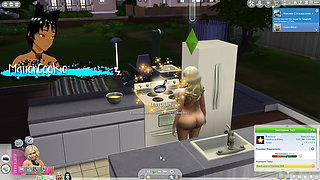 Sims 4 - More daily life and having sex on the table and bed