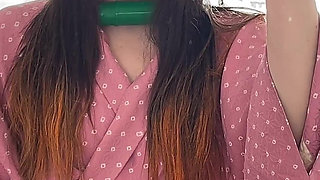 Nezuko From Demon Slayer Fucks Monster Dildo