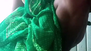 Indian Village Wife Pees While Showing off Her Boobs