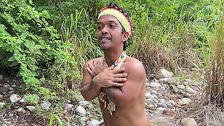 Little Shaman Fulfills His Greatest Wish to Girl Abandoned on His Magical Island and End up Fucking Outdoors with Castaway with