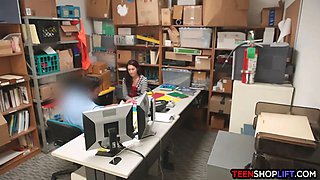 Emo teen shoplifter caught by security and then fucked