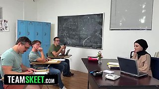 Teacher Forms Teams for Dick Sucking Assignment - Donnie Rock, Rion King, Robby Echo, Ruby Moon