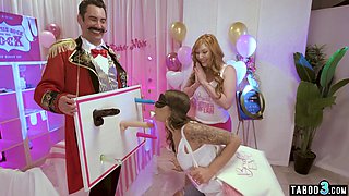 Bride and a MILF fucked at wedding expo