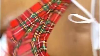 Curvy Ebony Bunny-girl Enjoys Hefty BBC In Her Big Depigmented Ass, While Eating Her GF's Pussy